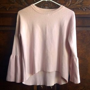 Zara Knitwear high low bell sleeves pink sz 11-12 Juniors